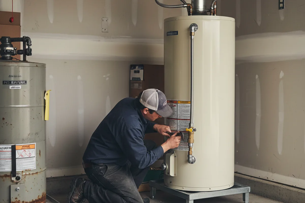 Water heater and shutoff valve replacement in Barksdale Afb